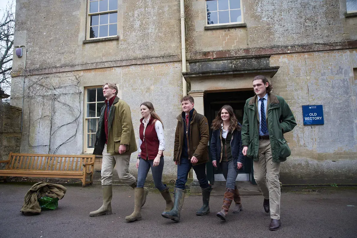 A group of students in the school grounds